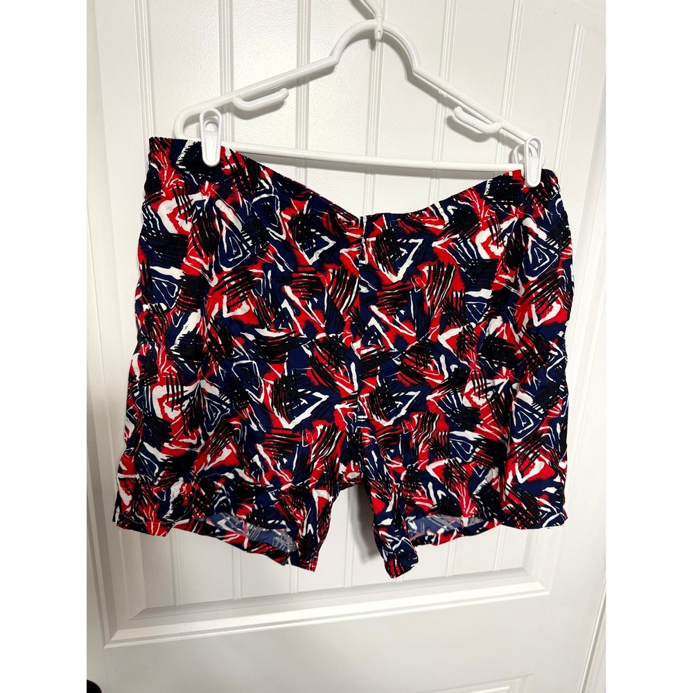 Jantzen Swim Trunks Mens XL Red White Blue Abstract‎ Geometric Mesh Lined